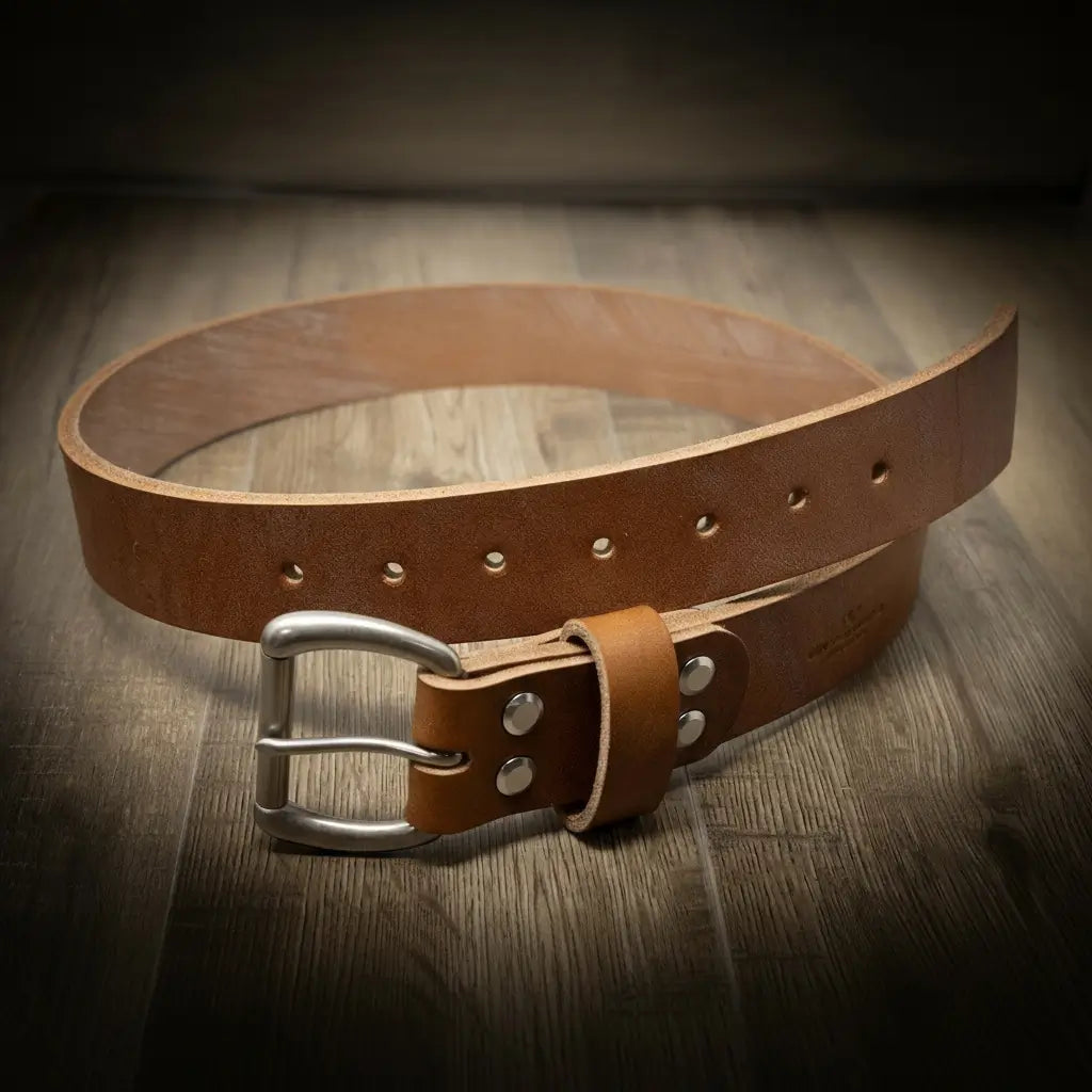 Men's Leather Belt — Oak Brown