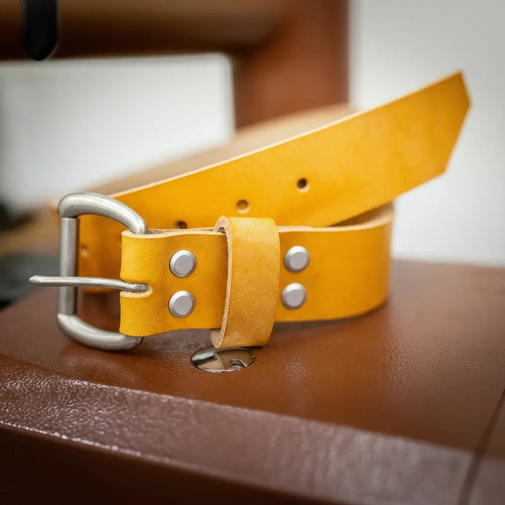Men's Leather Belt — Saddle Tan