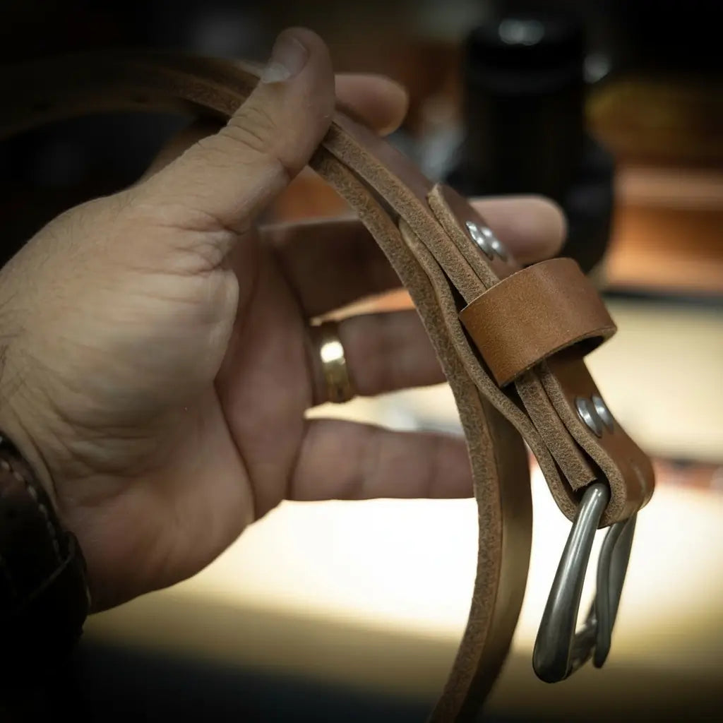 Men's Leather Belt — Oak Brown