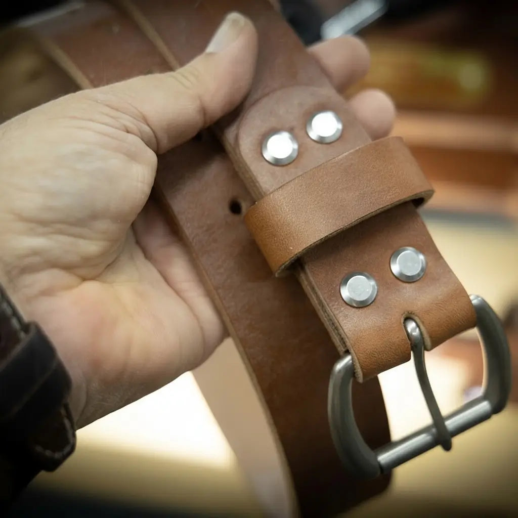 Men's Leather Belt — Oak Brown