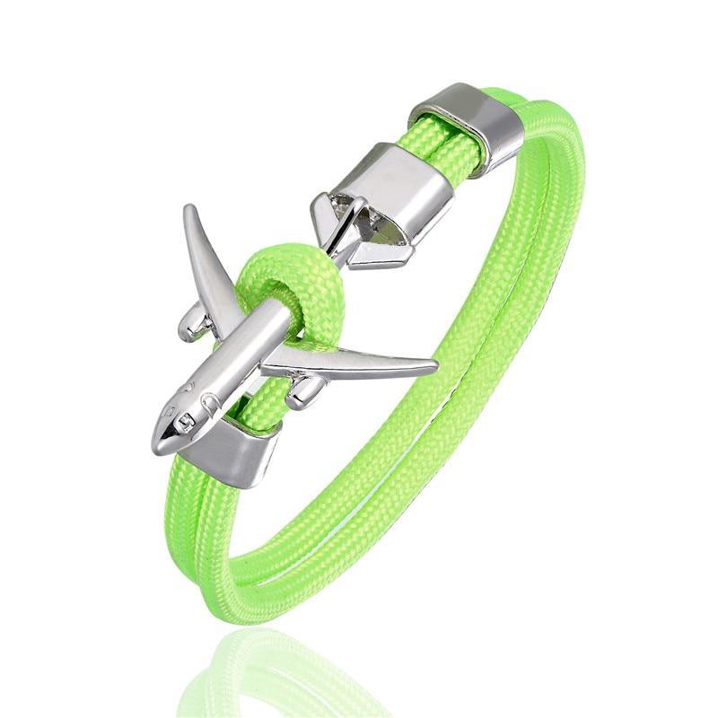 Luxury Plane Bracelets For Men and Women Charm Survival Rope Chain Paracord Bracelet Metal Airplane Hooks Summer Style