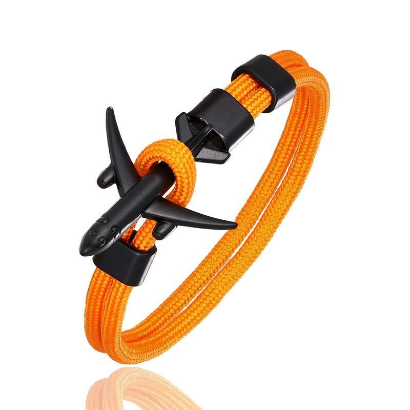 Luxury Plane Bracelets For Men and Women Charm Survival Rope Chain Paracord Bracelet Metal Airplane Hooks Summer Style