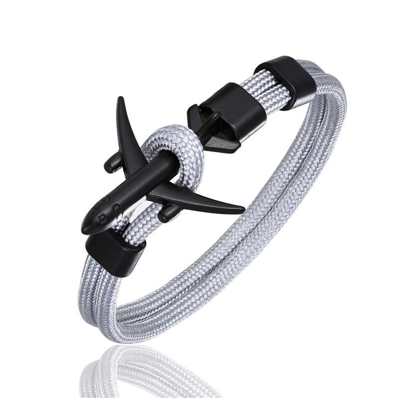 Luxury Plane Bracelets For Men and Women Charm Survival Rope Chain Paracord Bracelet Metal Airplane Hooks Summer Style