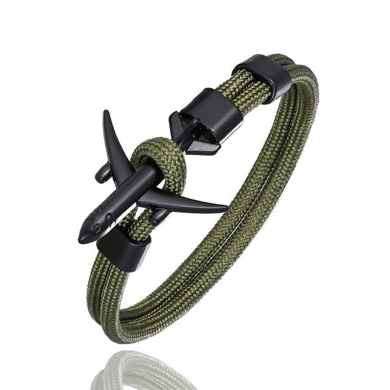 Luxury Plane Bracelets For Men and Women Charm Survival Rope Chain Paracord Bracelet Metal Airplane Hooks Summer Style