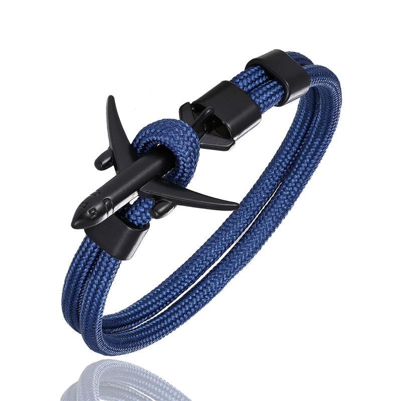 Luxury Plane Bracelets For Men and Women Charm Survival Rope Chain Paracord Bracelet Metal Airplane Hooks Summer Style