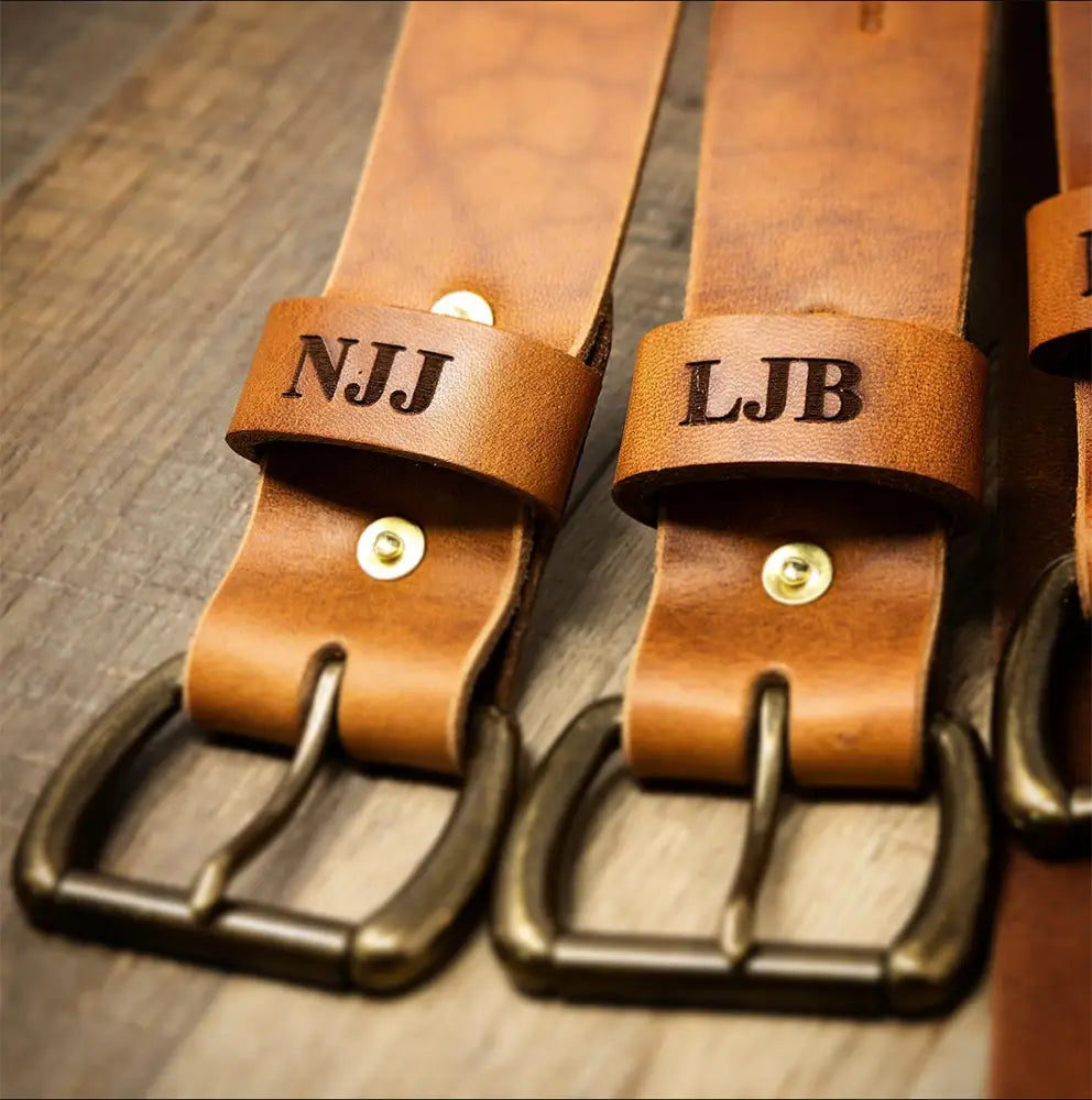 Men's Leather Belt — Saddle Tan