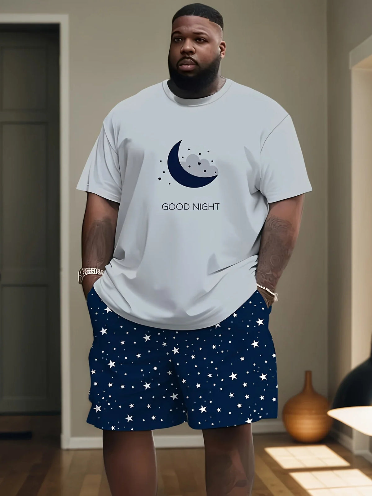 3D Print Tee & Drawstring Shorts Set