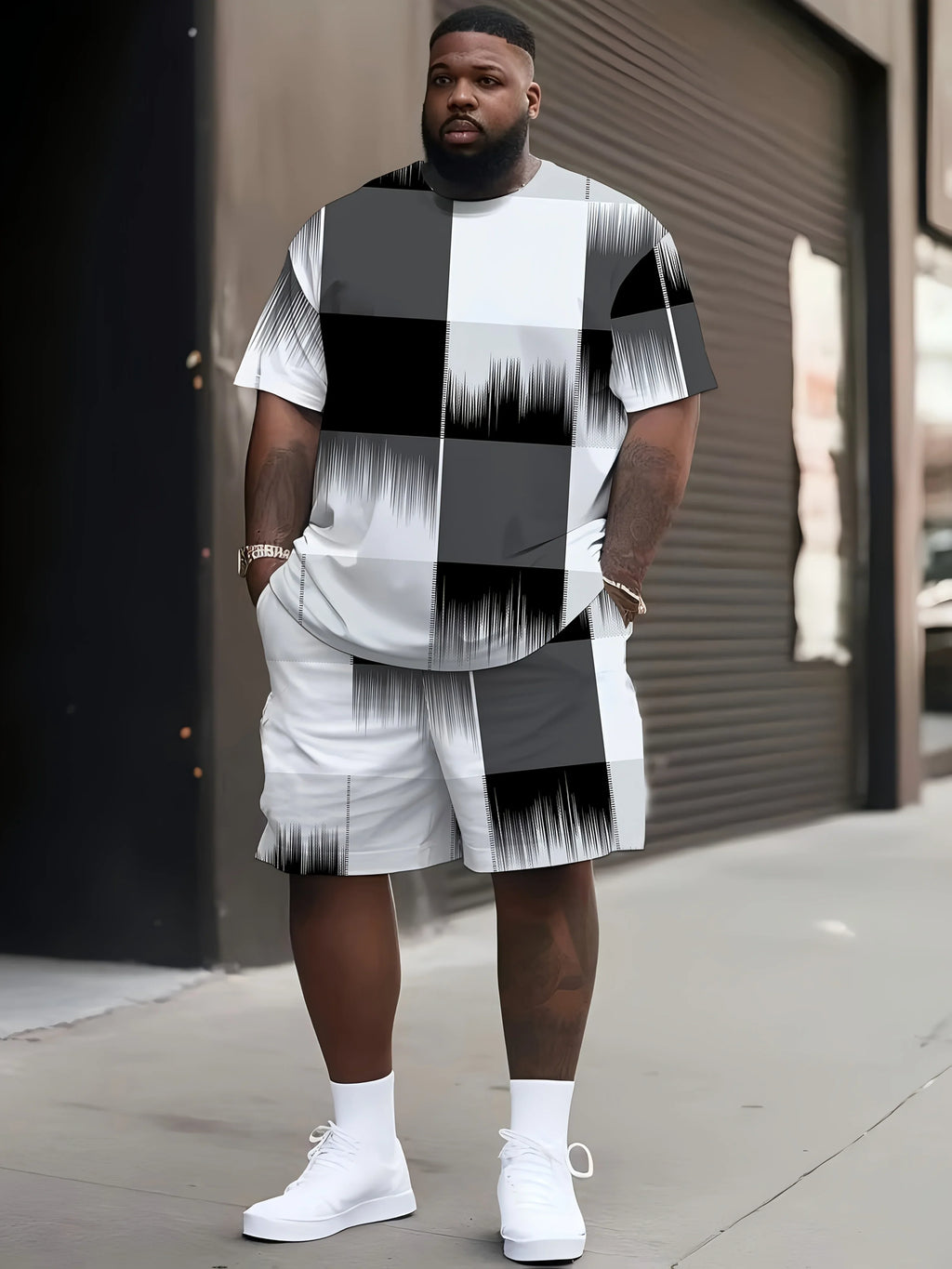 3D Print Tee & Drawstring Shorts Set