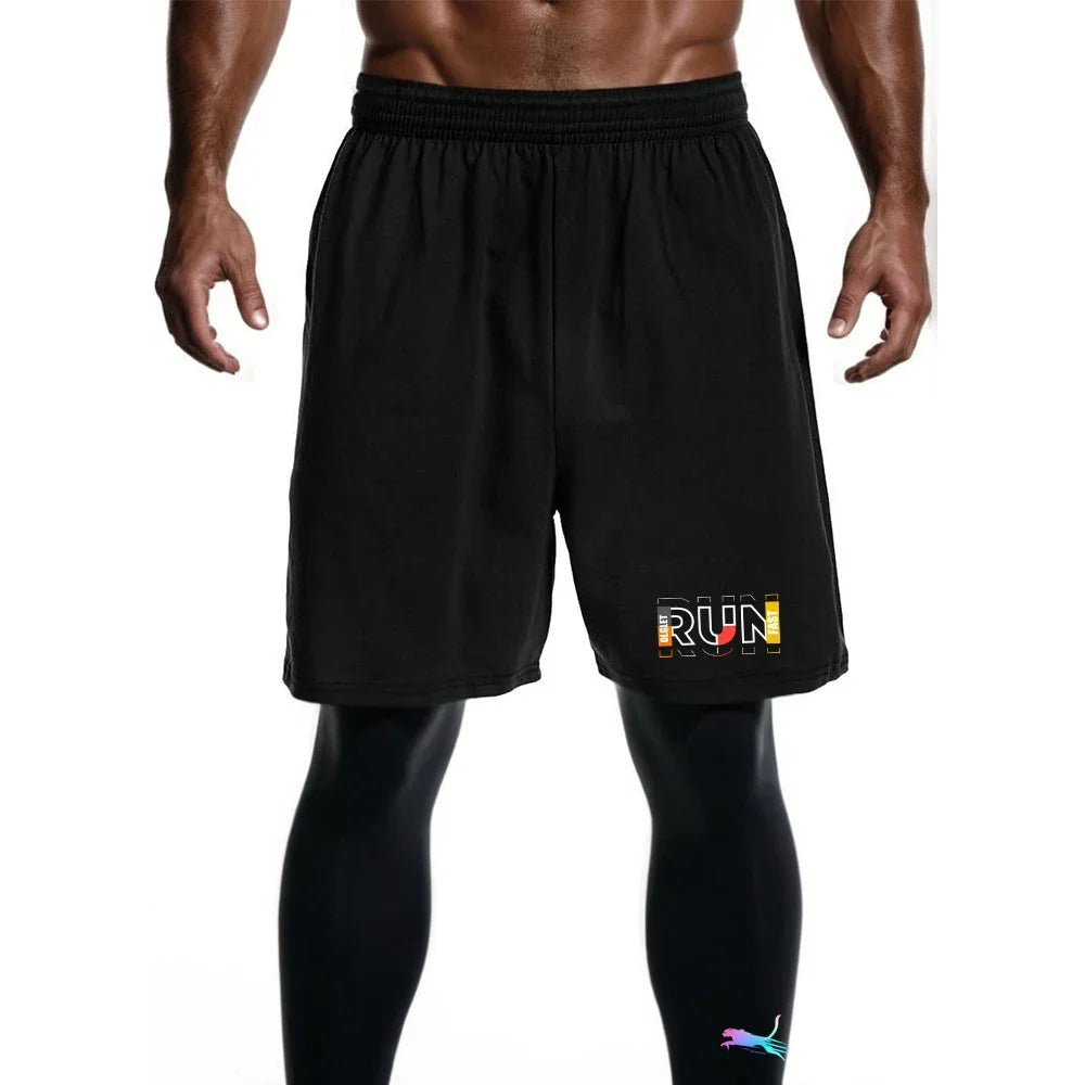 Quick-Dry Running Shorts & Compression Tights Set