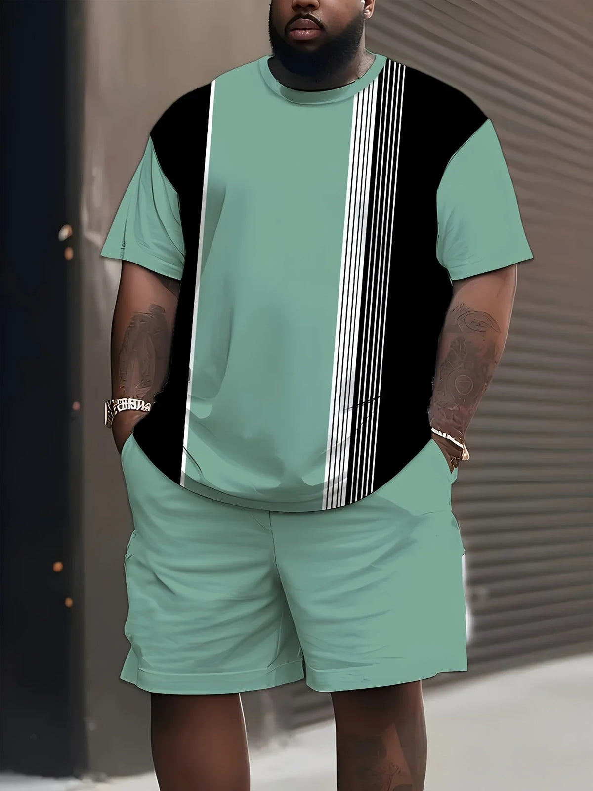 3D Print Tee & Drawstring Shorts Set