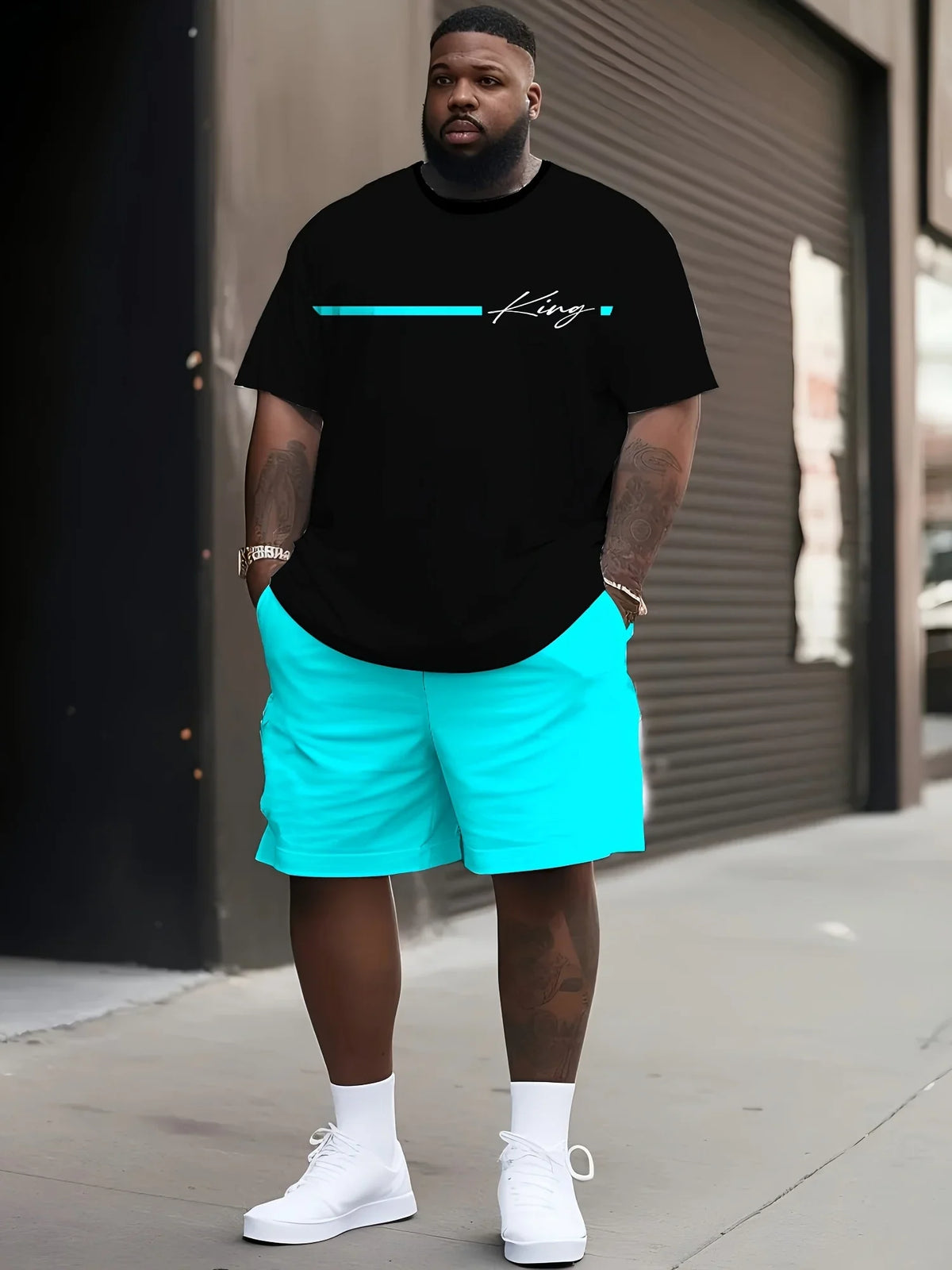 3D Print Tee & Drawstring Shorts Set
