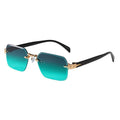 Luxury Rimless Gradient Sunglasses UV400 Metal Frame Designer Eyewear