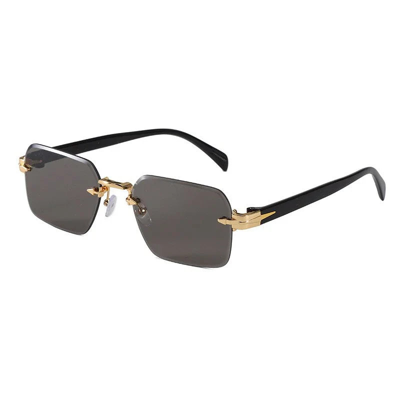 Luxury Rimless Gradient Sunglasses UV400 Metal Frame Designer Eyewear
