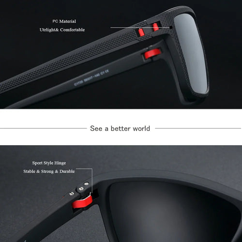 BARCUR Classic Fashionable Men’s Polarized Sports Sunglasses – Durable Lightweight Rectangular Frame UV400 TAC Lenses Comfortable Fit Outdoor Eyewear for Hot Summer Days All Ages and Activities