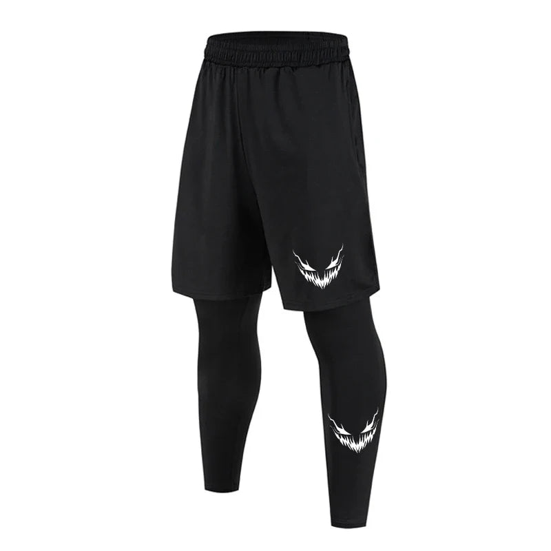 Quick-Dry Running Shorts & Compression Tights Set