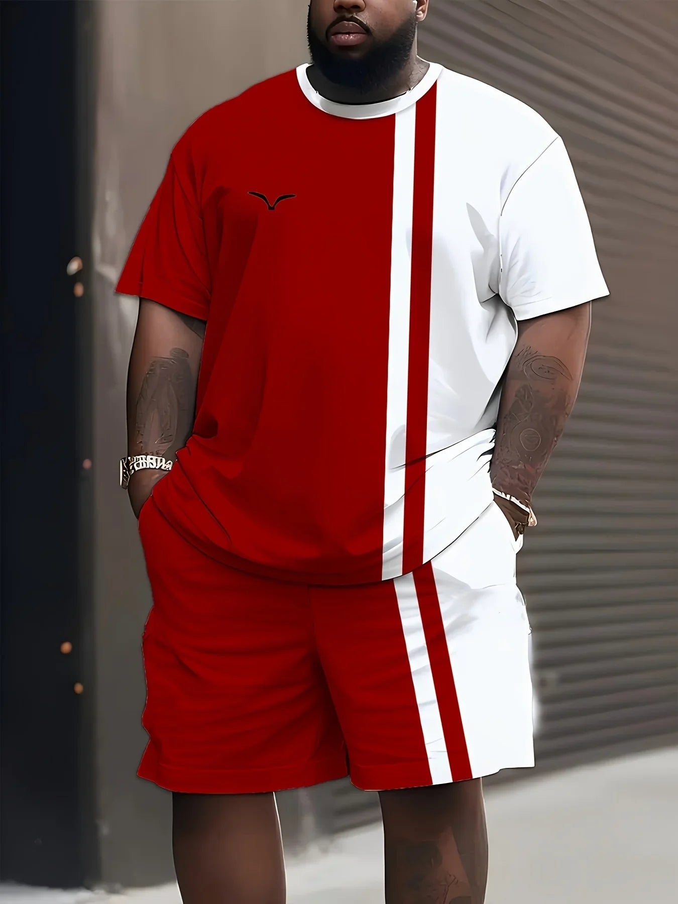 3D Print Tee & Drawstring Shorts Set