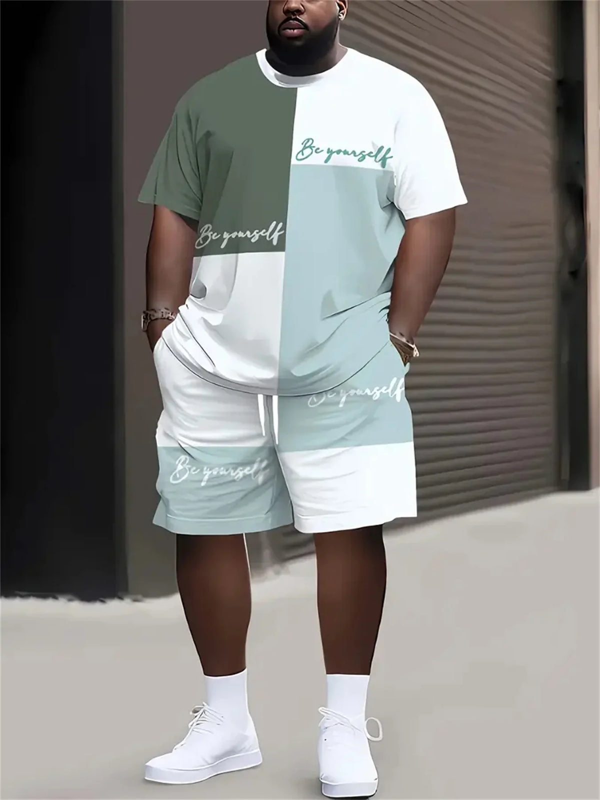 3D Print Tee & Drawstring Shorts Set