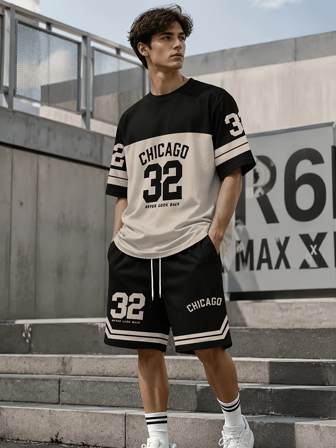 Chicago 32 Print Tee & Shorts Set