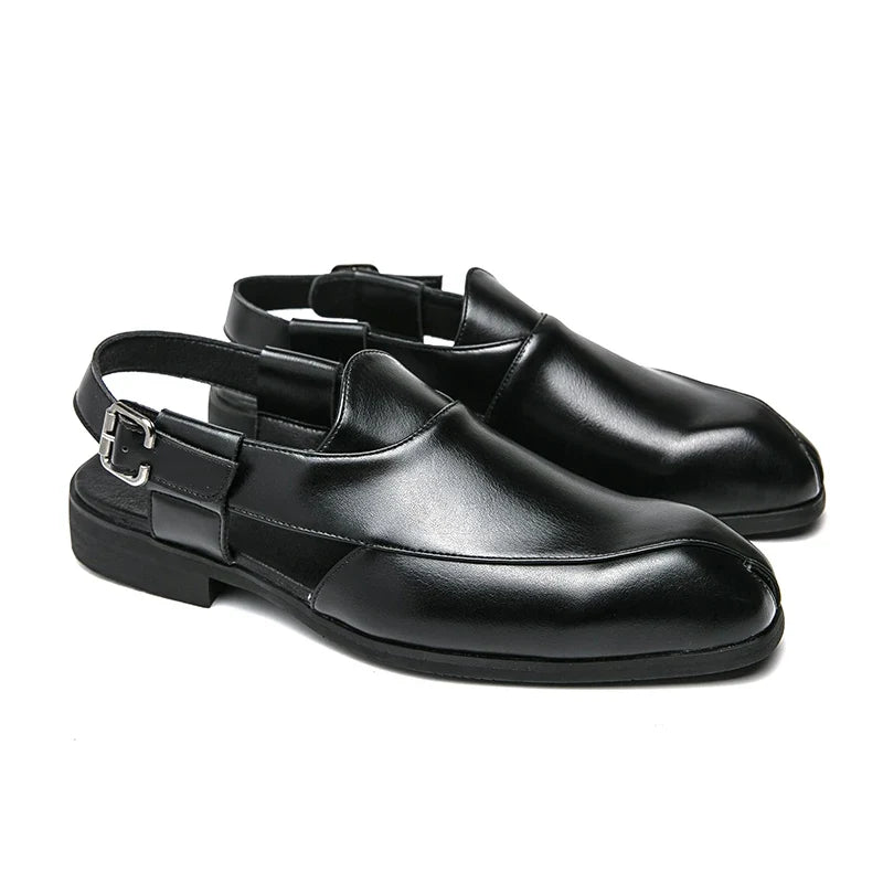 Perforated Leather Dress Sandals