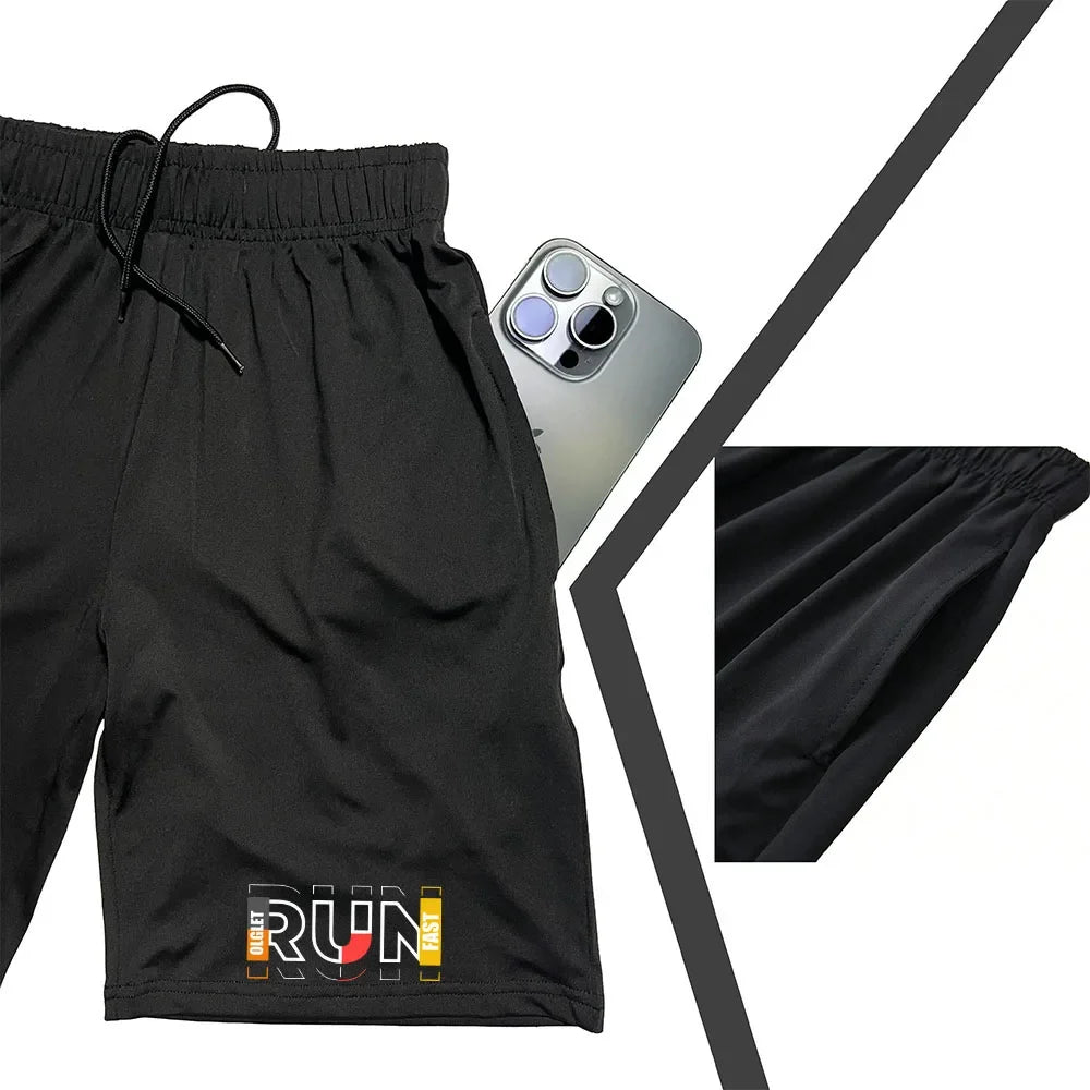 Quick-Dry Running Shorts & Compression Tights Set