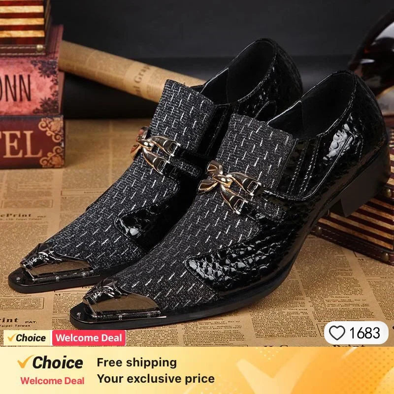 Pointed Mesh Derby Dress Shoes