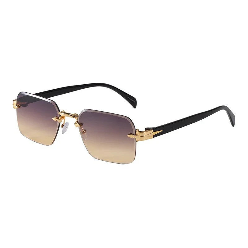 Luxury Rimless Gradient Sunglasses UV400 Metal Frame Designer Eyewear