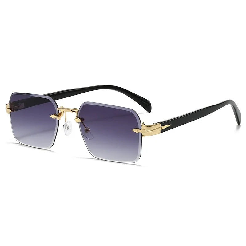Luxury Rimless Gradient Sunglasses UV400 Metal Frame Designer Eyewear