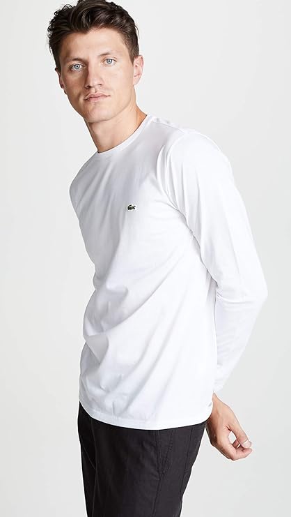 Lacoste Men's Long Sleeve Jersey Pima Regular Fit Crewneck T-Shirt