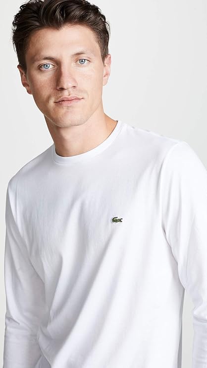 Lacoste Men's Long Sleeve Jersey Pima Regular Fit Crewneck T-Shirt