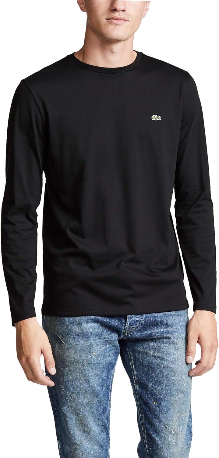 Lacoste Men's Long Sleeve Jersey Pima Regular Fit Crewneck T-Shirt
