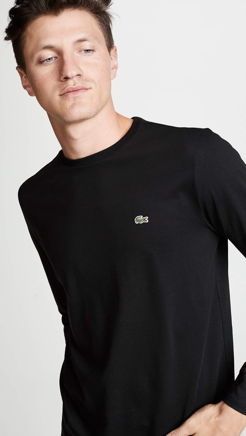 Lacoste Men's Long Sleeve Jersey Pima Regular Fit Crewneck T-Shirt