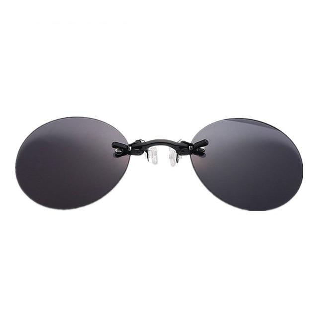 Convenient And Lightweight Sun Protection Sunglasses New Clip On Nose Glasses New Round Rimless Matrix Shape Sunglasses For Men & Women  Mini Frameless Vintage Sunglasses For men