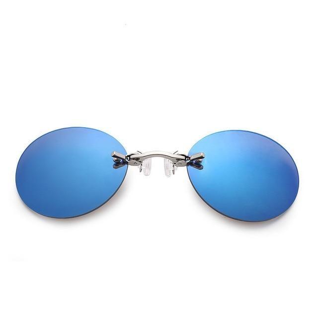 Convenient And Lightweight Sun Protection Sunglasses New Clip On Nose Glasses New Round Rimless Matrix Shape Sunglasses For Men & Women  Mini Frameless Vintage Sunglasses For men