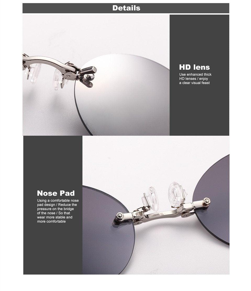 Convenient And Lightweight Sun Protection Sunglasses New Clip On Nose Glasses New Round Rimless Matrix Shape Sunglasses For Men & Women  Mini Frameless Vintage Sunglasses For men