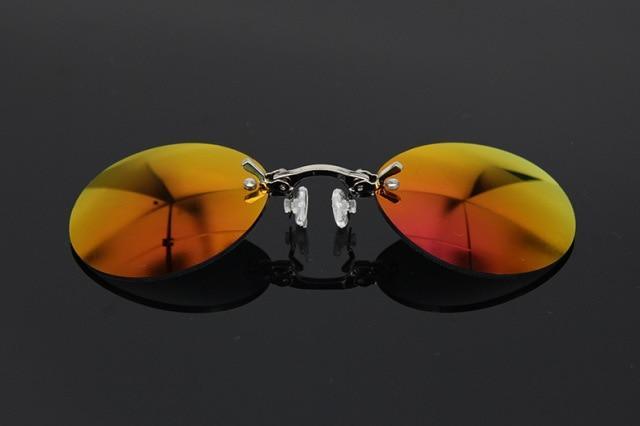 Convenient And Lightweight Sun Protection Sunglasses New Clip On Nose Glasses New Round Rimless Matrix Shape Sunglasses For Men & Women  Mini Frameless Vintage Sunglasses For men