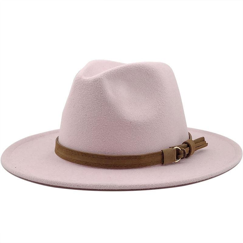Luxury Fedoras Hats Women Men Fedora Hat Solid Wide Brim Winter Men Hat Autumn Soft Vintage Black Bright Color Cap  UV Protection Wide Brim Men Cap For Safari Beach Golf