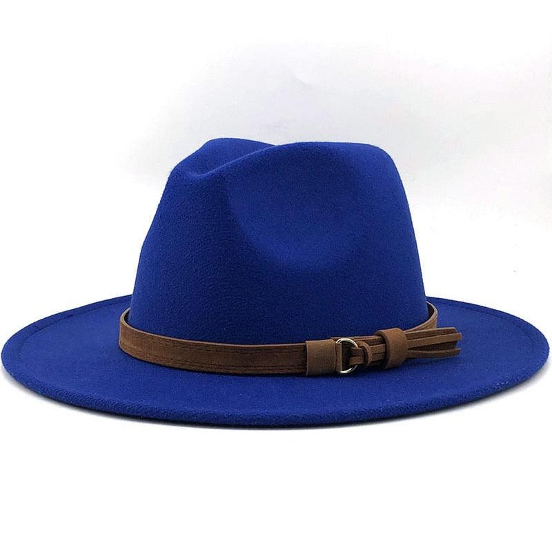 Luxury Fedoras Hats Women Men Fedora Hat Solid Wide Brim Winter Men Hat Autumn Soft Vintage Black Bright Color Cap  UV Protection Wide Brim Men Cap For Safari Beach Golf