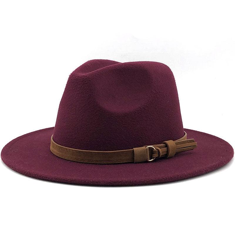 Luxury Fedoras Hats Women Men Fedora Hat Solid Wide Brim Winter Men Hat Autumn Soft Vintage Black Bright Color Cap  UV Protection Wide Brim Men Cap For Safari Beach Golf
