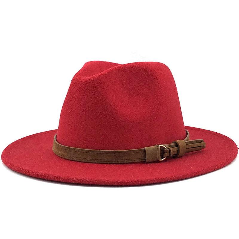 Luxury Fedoras Hats Women Men Fedora Hat Solid Wide Brim Winter Men Hat Autumn Soft Vintage Black Bright Color Cap  UV Protection Wide Brim Men Cap For Safari Beach Golf