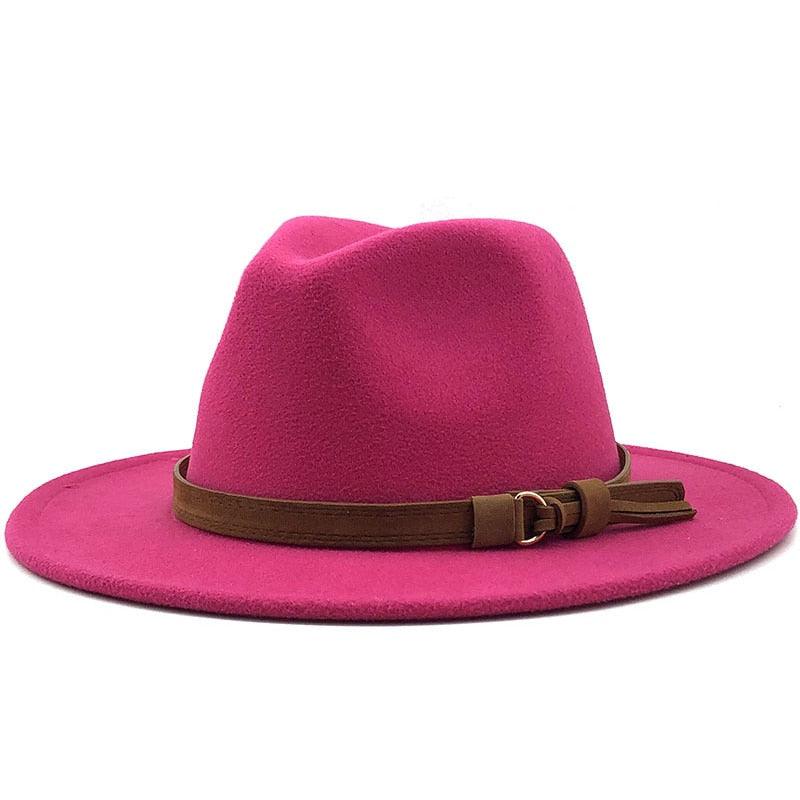 Luxury Fedoras Hats Women Men Fedora Hat Solid Wide Brim Winter Men Hat Autumn Soft Vintage Black Bright Color Cap  UV Protection Wide Brim Men Cap For Safari Beach Golf