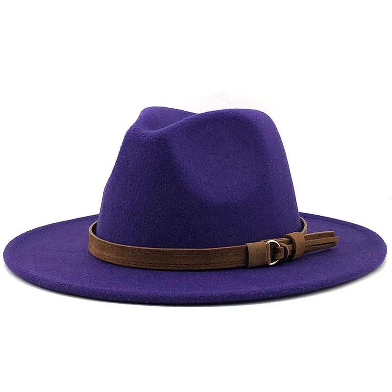 Luxury Fedoras Hats Women Men Fedora Hat Solid Wide Brim Winter Men Hat Autumn Soft Vintage Black Bright Color Cap  UV Protection Wide Brim Men Cap For Safari Beach Golf