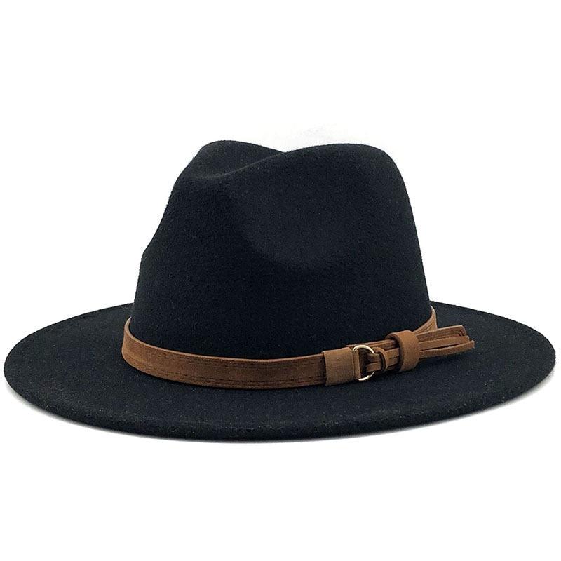 Luxury Fedoras Hats Women Men Fedora Hat Solid Wide Brim Winter Men Hat Autumn Soft Vintage Black Bright Color Cap  UV Protection Wide Brim Men Cap For Safari Beach Golf