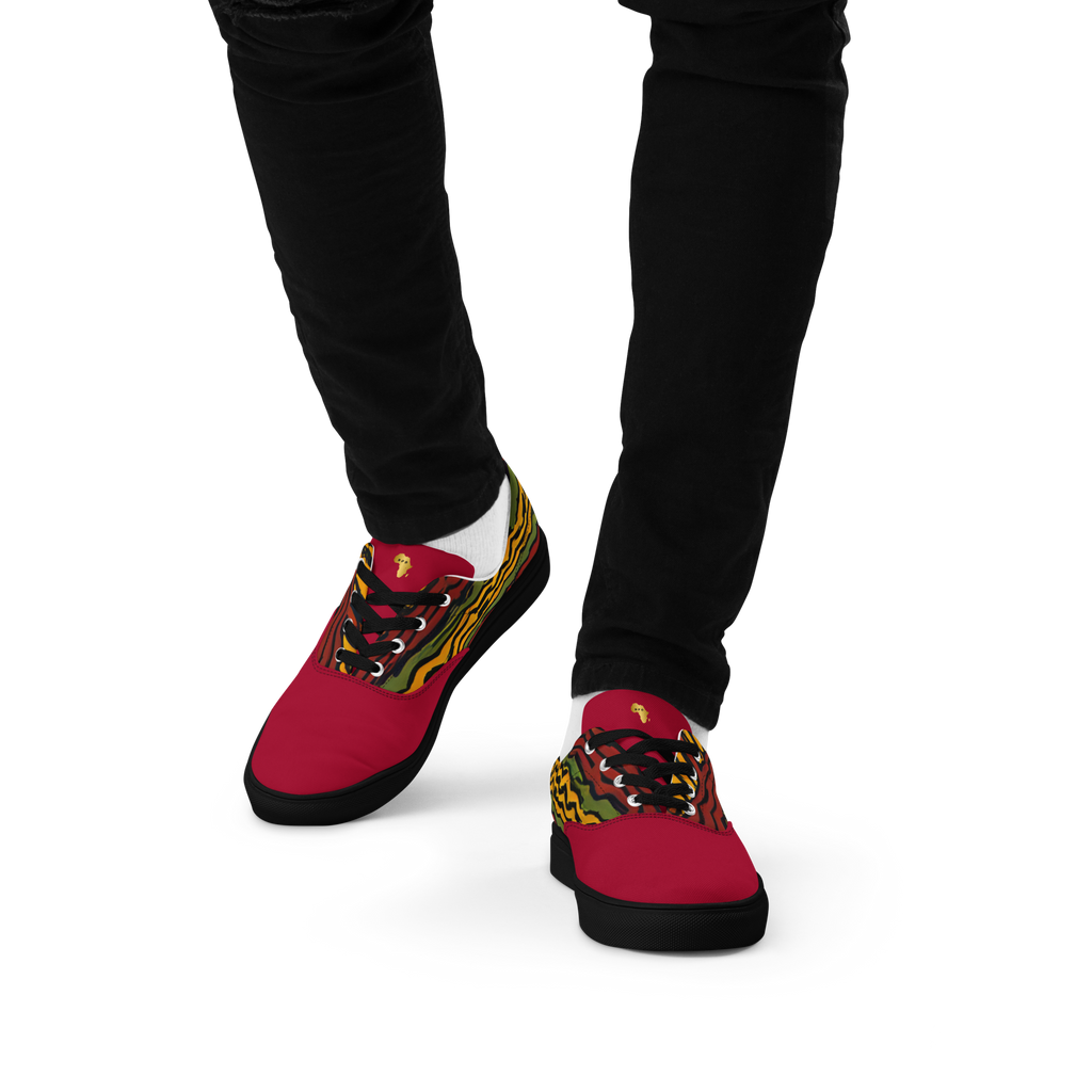 Tribal Lace-Up Canvas Shoes for Men