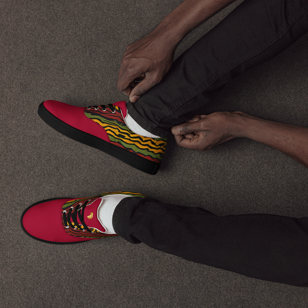 Tribal Lace-Up Canvas Shoes for Men