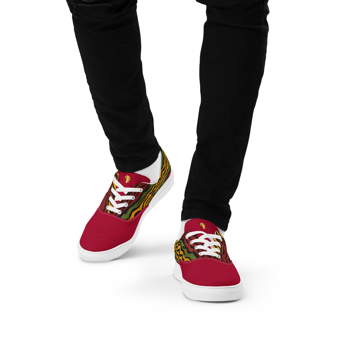 Tribal Lace-Up Canvas Shoes for Men
