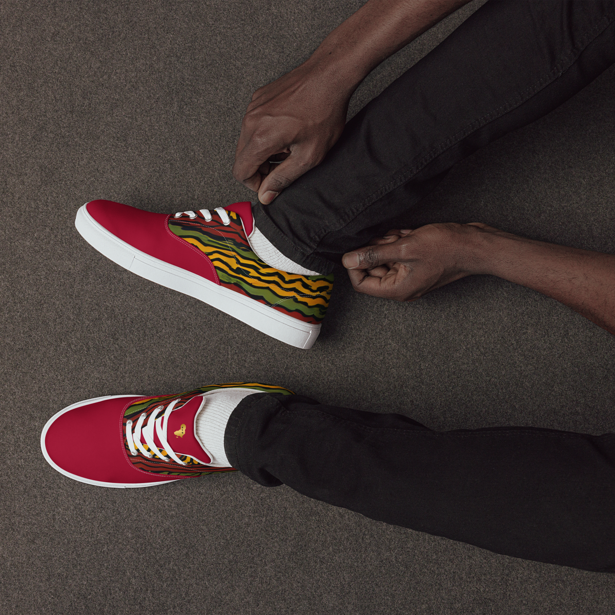Tribal Lace-Up Canvas Shoes for Men