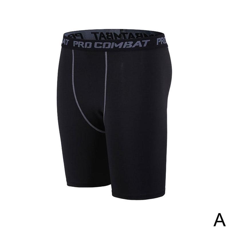 New Male Fitness Quick-Drying Tight Shorts Elastic Compression Leggings Training Pants Men Running Shorts Comfort Black Gray Mens Running Compression Pants Workout Cool Quick Dry Sports Shorts for Running Athletic Underwear