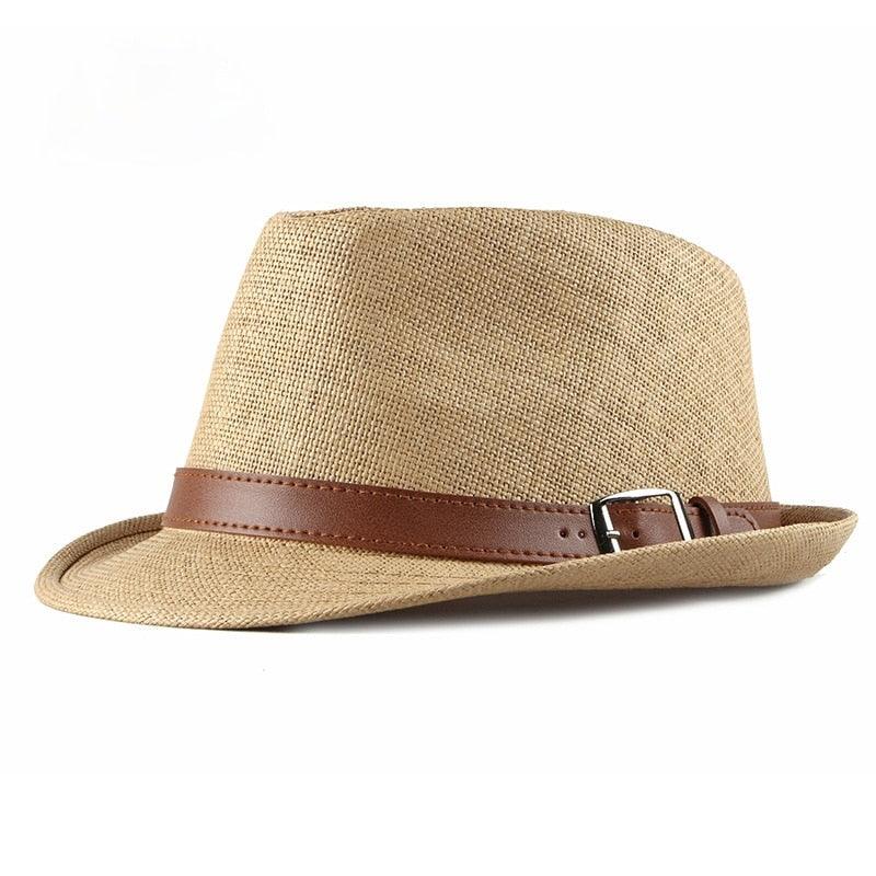 New Spring Summer Retro Men's Hats Fedoras Classic Simple Hat Vintage Short Brim Warm Fedora Hat Belt Design Elegant Summer Sun Hat For Men Summer Accessories UV Protection 58cm