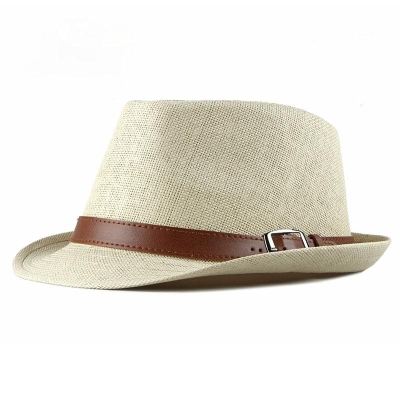 New Spring Summer Retro Men's Hats Fedoras Classic Simple Hat Vintage Short Brim Warm Fedora Hat Belt Design Elegant Summer Sun Hat For Men Summer Accessories UV Protection 58cm