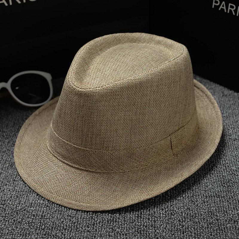 New Spring Summer Retro Men's Hats Fedoras Classic Simple Hat Vintage Short Brim Warm Fedora Hat Belt Design Elegant Summer Sun Hat For Men Summer Accessories UV Protection 58cm